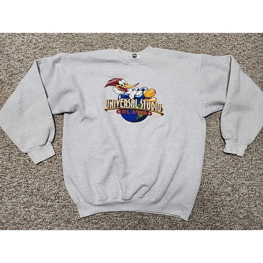 Vintage‎ 90s Universal Studios Orlando sweatshirt L USA Light Grey Heathered